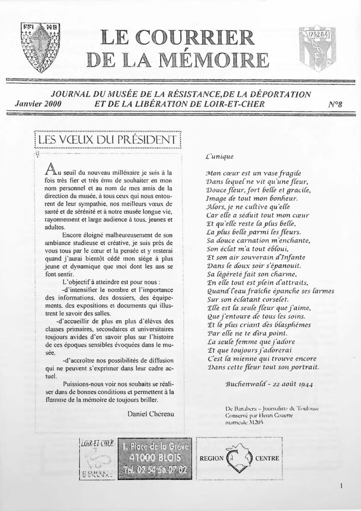 Bulletin de la Mémoire janvier 2000