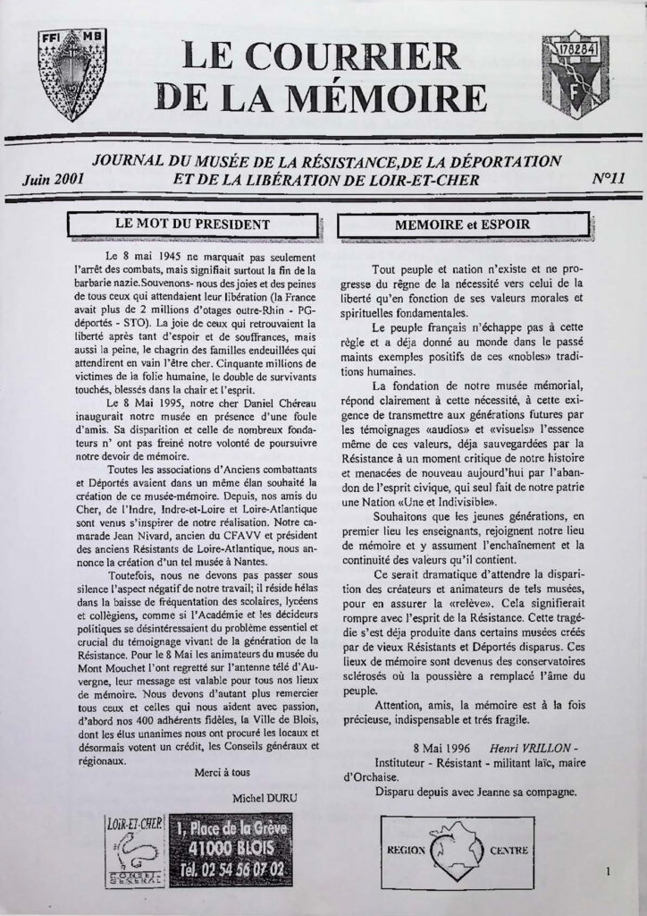 Bulletin de la Mémoire juin 2001