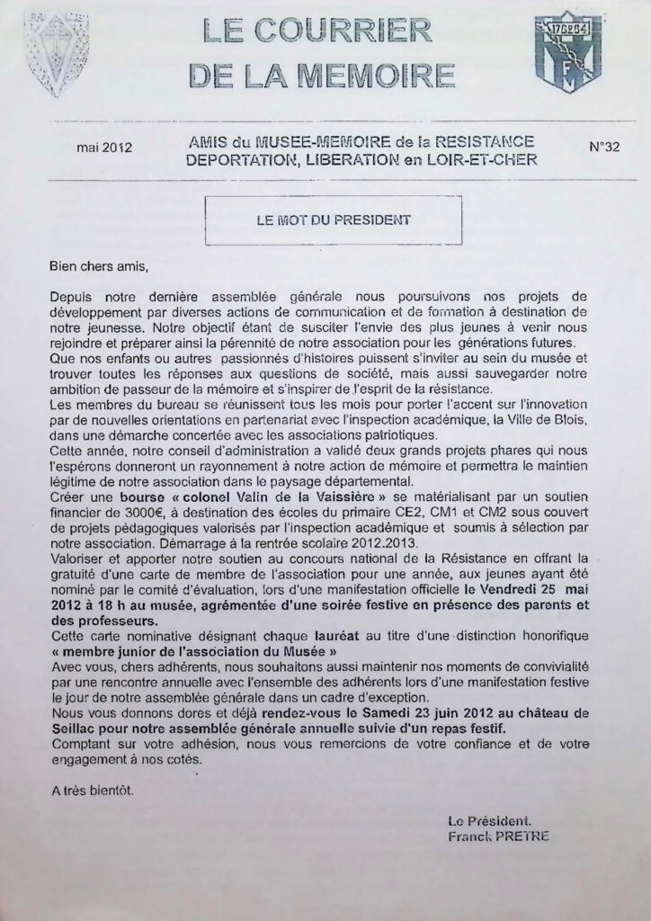 Bulletin de la Mémoire mai 2012