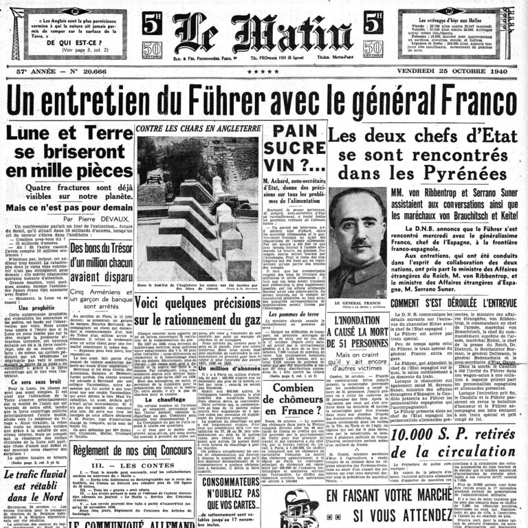 23 octobre 1940 : rencontre Hitler - Franco à Hendaye