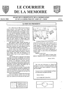 Bulletin de la Mémoire janvier 2002