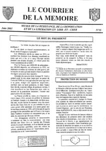 Bulletin de la Mémoire juin 2003