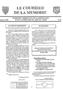 Bulletin de la Mémoire janvier 2004