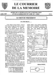 Bulletin de la Mémoire juillet 2005