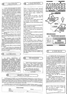 Bulletin de la Mémoire mai 1996